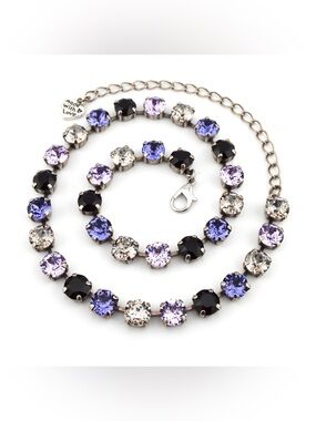 Crystal necklace in Purple, Black & Clear